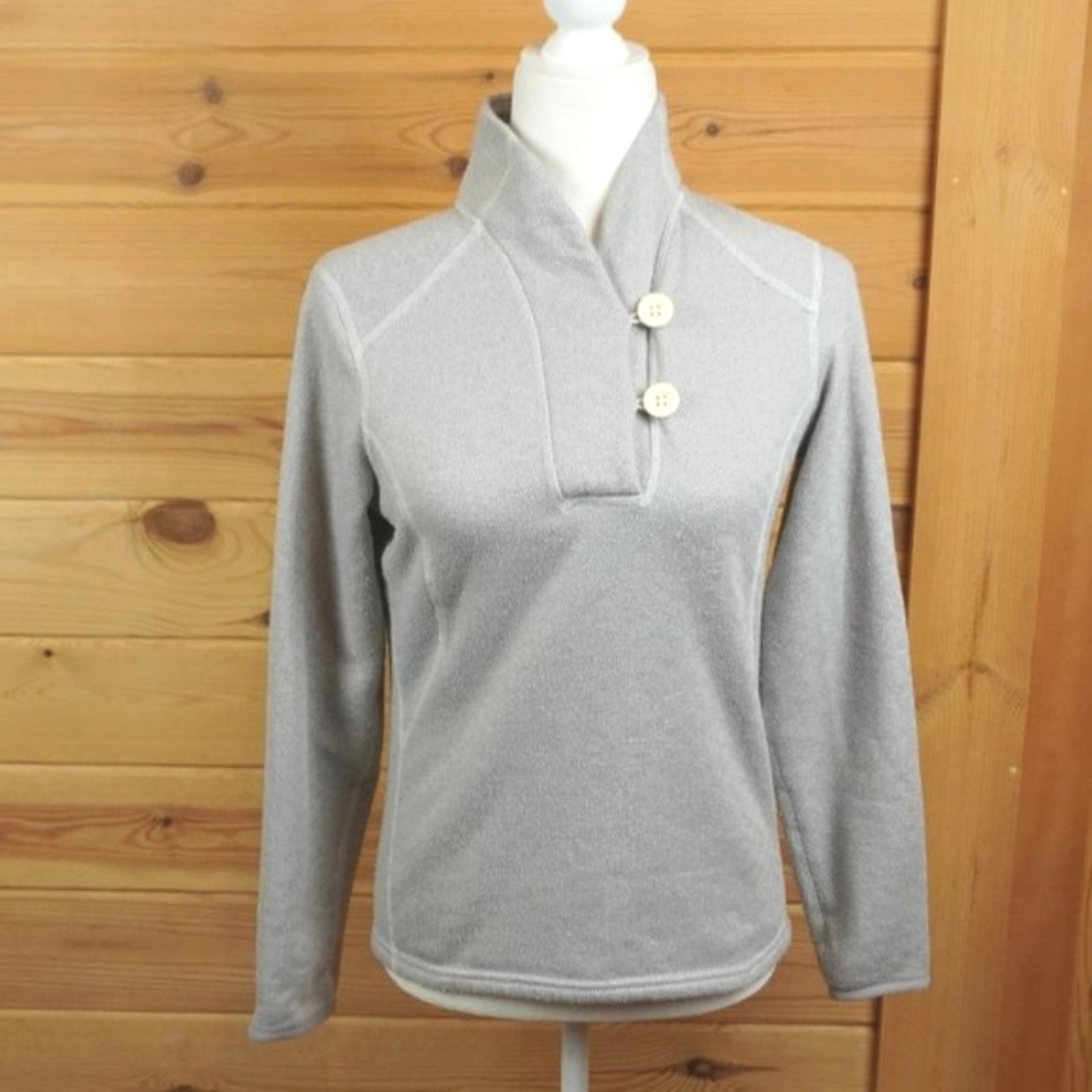 The North Face Gray and White Pullover Fleece Sweater‎ Size Small